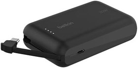 Resim Belkin BoostCharge Power Bank, Entegre Kablolu Taşınabilir Şarj Cihazı 10K PD 20W - USB-C Güç Dağıtımı, iPhone Power Bank iPhone 17 Serisi, iPad Pro, Galaxy S25 ve Daha Fazlası için Hızlı Şarj 