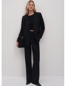 Resim Mathilda Store Kadın Siyah Private Edition Kruvaze Blazer Ceket Siyah 