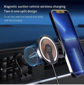 Resim 15w Magsafe Manyetik Ev Ve Araba Hızlı Şarj Destekli Telefon Tutucu Araç İçi Stand 
