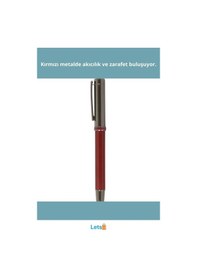 Resim Şık Kırmızı Metal Roller Kalem Profesyonel Tasarım Çok Renkli 