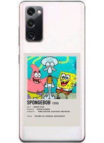 Resim Magic Ring Samsung Galaxy S20 FE Uyumlu Sunger Bob Minimalist Poster Desenli Şeffaf Telefon Kılıfı 