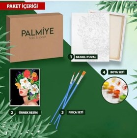 Resim Sayılarla Boyama Tuval Seti Fırça Boya Dahil Çıtalı 40x50 Cm - İlk Buluşma 