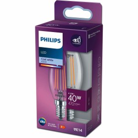 Resim Philips LED Classic Şeffaf Filament Ampul 4.3W 470 Lumen 4000K Gün Işığı B35 E14 Duy (40W Eşleniği) 