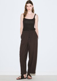 Resim Rustic Relaxed Trousers Dark Brown - DARK BROWN / M 