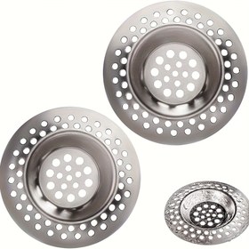 Resim 1/2 Adet Paslanmaz Çelik Lavabo Süzgeci - Saç Tutuculu Paslanmaz Metal Drenaj Koruyucu, Mutfak ve Banyo Lavaboları, Küvetler, Duşlar İçin Uygun - Temel Ev Tipi Drenaj Filtresi 