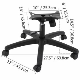 Resim Dopa Ofis Sandalyesi Alt Takım Tek Kol Mekanizma Piston Plastik Ayak ve Teker 