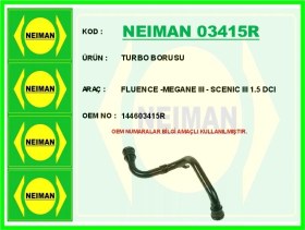 Resim Turbo Borusu Fluence 2009 Megane 3 2009 Scenıc 3 2009 1.5 Dcı 144603415r 
