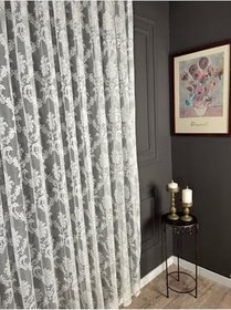 Resim Ev Depo Home Taç Damask Seyrek Pile Tül Perde Tek Kanat DAMASKSYRK, Ekru, 270 x 200 