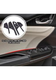 Resim Honda Civic Fk7 Fc5 2017-2020 Iç Kapı Kol Dayama Karbon Fiber 2 Adet Ön Taraf 2 Adet Arka 