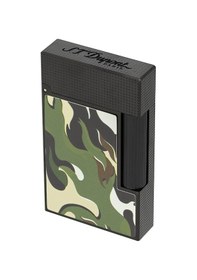 Resim S.t. Dupont Ligne 2 Camo Haki Guilloche Çakmak C16050 Siyah 