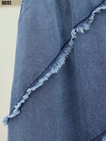 Resim Püskül Detaylı Beli Lastikli Kot Etek İndigo 