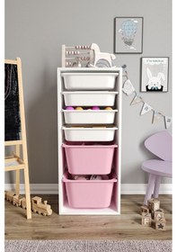 Resim %100 Mdf - Large Mono 6 Sepetli Oyuncak Dolabı Pembe 