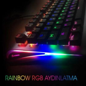 Resim GameBooster G9 Blade RGB Aydınlatmalı Bileklikli Mekanik Klavye (GB-G9) 