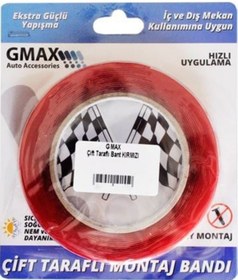 Resim Çift Taraflı Montaj Bandı 0,7 Cm X 5 Metre Kırmızı Bant İç Ve Dış Mekan İçin Glz03903099 
