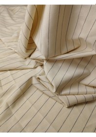 Resim Krem Siyah Çizgili İnterlok Örme Kumaş En 180 Cm X Boy 310 Cm -10643 Siyah 