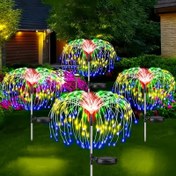 Resim Güneş Enerjili Havai Fişek Işıkları, Dış Mekan Güneş Işıkları, 200/ 150/ 90/ 60 LED, Su Geçirmez Güneşli 8 Modlu Dış Mekan Işıklar Villalar, Verandalar, Balkonlar, Yollar, Çimler İçin 