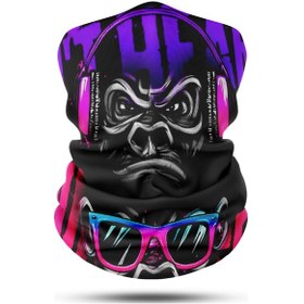 Resim Dair Üç Maymun Desenli Motosiklet Bandana Boyunluk Outdoor Balaklava 