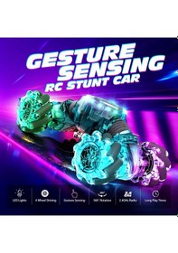 Resim Mj Toys Uzaktan Kumandalı Şarjlı Led Işıklı Bilekten Kontrollü Araba Akrobat Drift Stunt 4x4 Oyuncak Araba mavi 