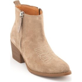 Resim Mammamia D24kb-1720 Topuklu Süet Deri Western Kadın Bot Vizon 