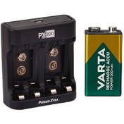 Resim Varta 56722 9V 200 mAh Şarjlı Pil + Power-Xtra PX200 A-AAA ve 9V USB Pil Şarj Cihazı 