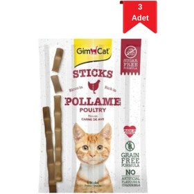 Resim Gimcat Sticks Tahılsız Kümes Hayvanı Etli Kedi Ödül Çubuğu 20 Gr X 3 Adet 