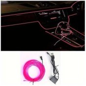 Resim Trendooze 5 Metre Kırmızı Usb Araç İçi Led Dekor Şerit Pembe Esnek Ortam Aydınlatma 