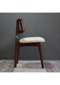 Resim Kleinhaus - Roma Hasırlı Ahşap Sandalye - Mutfak Sandalyesi Açık Ceviz 