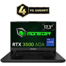 Resim MONSTER Markut M7 V6.1.2 Intel Core I9 13980hx 64 Gb Ram 2 Tb Ssd 12 Gb Rtx 3500 Freedos 17,3" Uhd 144 Hz 