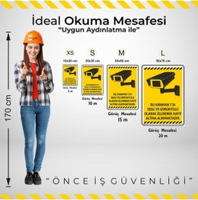 Resim isgtabelam 15x20cm/3adet/fosforlu Etiket/Bu Karavan Güvenlik Kamera Uyarısı/v2-2 