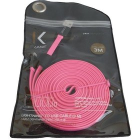 Resim The Kase Lightning Şarj Data Kablosu 3mt Pembe 