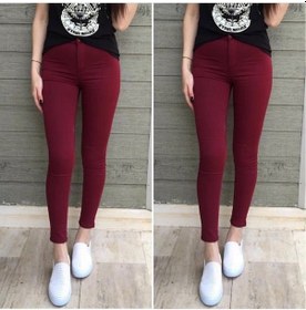 Resim Ge Ticaret Gabardin Kumaş Yüksek Bel Pantolon 90cm Bel 38cm Bordo 