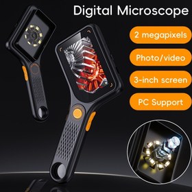 Resim INSKAM 500x Büyütme Taşınabilir El Mikroskopu Otomatik Odaklama, USB/Pil Gücü, 7.62cm Ekran, PC Uyumlu Bakım/Döküm/Bilimsel Araştırma/Test, Para Bilek Tanıma, Devre Kartı Onarımı ve Muayenesi, Telefon Mikroskopu, Döküm Muayenesi, Ergonomik Tasarım 