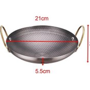 Resim Suntek Açık 8 Inç Için Paslanmaz Çelik Wok Pot Tencere Kırmızı - Siyah 