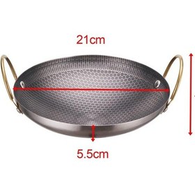 Resim Suntek Açık 8 Inç Için Paslanmaz Çelik Wok Pot Tencere Kırmızı - Siyah 