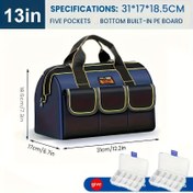 Resim Geniş Ağızlı Çok Katmanlı Ağır Hizmet Tipi Araç Çantası Seti – İki Ücretsiz Alet Kutusu Dahil, 33.02cm, 35.56cm ve 40.64cm Boyutlar 