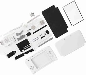 Resim 3DS LL için Replecement Durumda, Tam Konut Case Kapak Kabuk Onarım Parçaları Komple Yedek Kiti 3DS XL Beyaz 