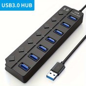 Resim VVIA Yüksek Hızlı USB 3.0/2.0 Hub - 4 ve 7 Portlu Splitter LED Güç Göstergeleri ile, 30cm Kablo Dahil, Dizüstü Bilgisayarlarla Uyumlu - Siyah 