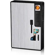 Resim Güneş Avm Kişiye Özel Çakmaklı USB Girişli Mentollü Sigara Tabakası Gümüş 