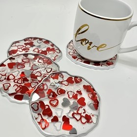 Resim 1 Kutu Sevgililer Günü Reçine Kalıp Dolgu ile Kırmızı Aşk Kalp Glitter Dantel - Epoksi Reçine El Sanatları, DIY Takı Aksesuarları, Sanat ve El Sanatları Malzemeleri, Plastik Malzeme, Güç Gerektirmez 