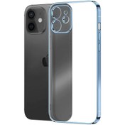 Resim Microsonic iPhone Uyumlu 12 Kilif Square Matte Plating Mavi 536825651 