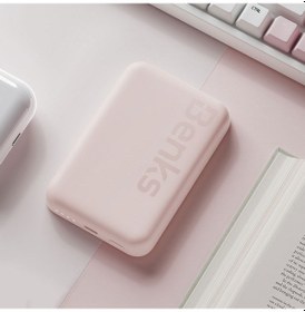 Resim Benks Magsafe Powerbank Benks MP10 İnce Tasarımlı Powerbank 6000mAh Pembe 