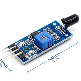 Resim Robizstore-Alev Ateş Algılama Sensörü Flame Ir İnfrared Kızılötesi Alarm 