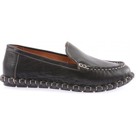 Resim Dgn 603-23y Kadin Dikiş Detayli Loafer Ayakkabi 603-2109-R1534 Siyah 