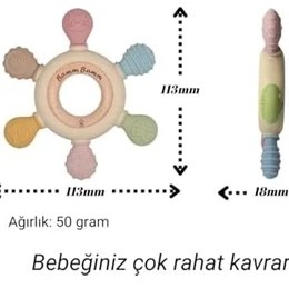 Resim Peri Store Bamm Bamm Diş Kaşıyıcı Yerli Üretim Silikon Hafif ve Rahat Kavranır 