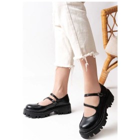 Resim Siyah Rugan Günlük Yüksek Tabanlı Loafer Ayakkabı Siyah 