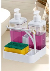 Resim Awion As 118 Yüzük Bez Askılı Sünger Hazneli 2x350 Ml 2li Sıvı Sabunluk 