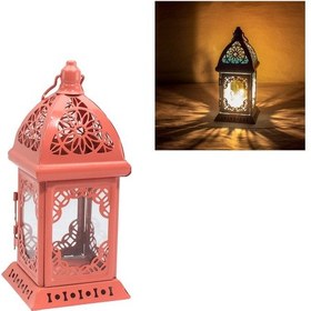 Resim Mumluk Metal Fener Dekoratif Mumluk Fener Pembe 