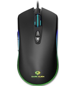 Resim Rogfer Dark Alien V600 7 Tuşlu Ofis Bilgisayarı İş Faresi, Kablo Uzunluğu: 1.42m Siyah Diğer - Black Diğer 