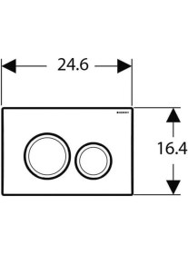 Resim VitrA Geberit DELTA20 115.127.46.1 Kumanda Paneli Çift Basmalı, Mat Krom 