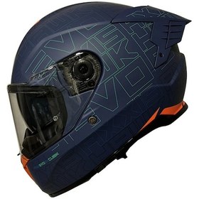 Resim Axxis Hawk SV Evo Cubik C7 Motosiklet Kaskı Mat Mavi 